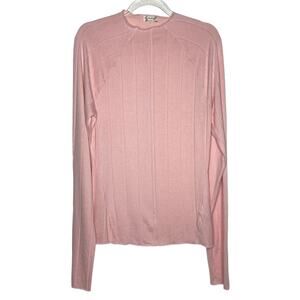 Intimately Free People Womens‎ Size Large Pink Ribbed Wide Eye Top Mock Neck